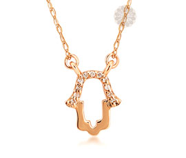 Vogue Crafts and Designs Pvt. Ltd. manufactures Hamsa Hand Rose Gold Pendant at wholesale price.